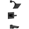 Delta Pivotal Matte Black Finish Monitor 14 Series H2Okinetic Tub and Shower Combination Faucet Trim Kit (Requires Valve) DT14499BL