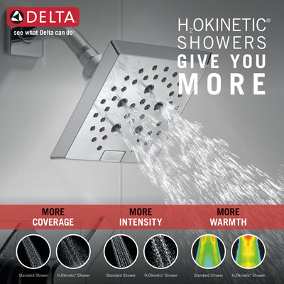 Delta Pivotal Chrome Finish Tub and Shower Combination Faucet Includes Monitor 14 Series Cartridge, Handle, and Valve without Stops D3423V