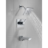 Delta Pivotal Chrome Finish Tub and Shower Combination Faucet Includes Monitor 14 Series Cartridge, Handle, and Valve without Stops D3423V