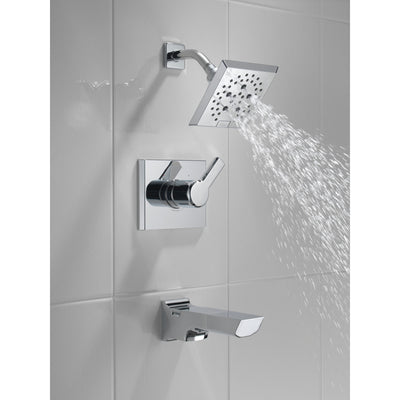 Delta Pivotal Chrome Finish Tub and Shower Combination Faucet Includes Monitor 14 Series Cartridge, Handle, and Valve without Stops D3423V