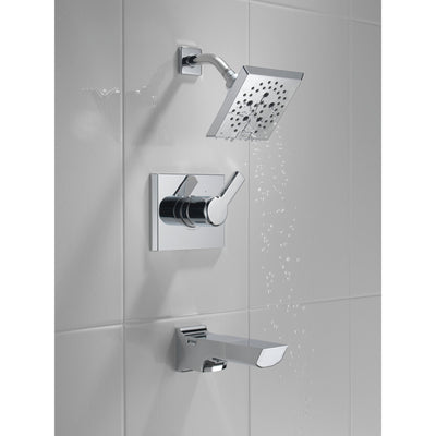 Delta Pivotal Chrome Finish Tub and Shower Combination Faucet Includes Monitor 14 Series Cartridge, Handle, and Valve without Stops D3423V