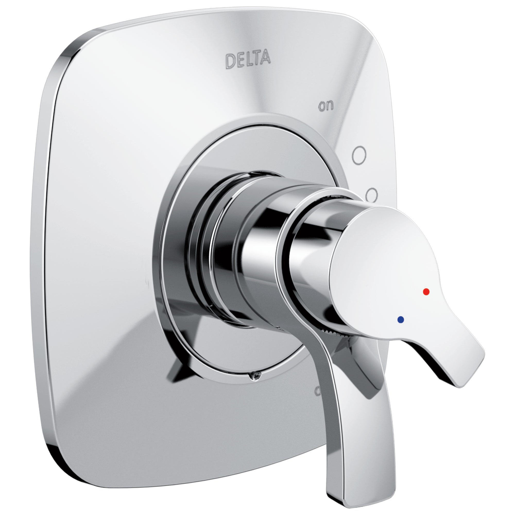 Delta Tesla Collection Chrome Monitor 17 Dual Temperature and Water Pressure Shower Faucet Control Handle Includes Trim Kit and Valve without Stops D1982V