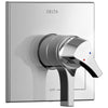 Delta Zura Collection Chrome Monitor 17 Dual Temperature and Water Pressure Shower Faucet Control Handle Trim Kit (Valve Sold Separately) 743962