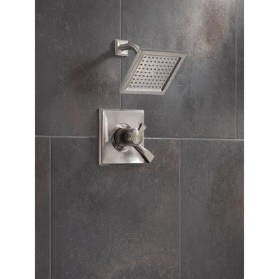 Delta Dryden Stainless Steel Finish Monitor 17 Series Water Efficient Shower only Faucet Includes Handles, Cartridge, and Valve with Stops D3386V