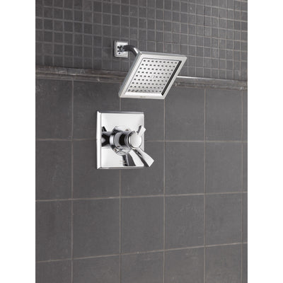 Delta Dryden Collection Chrome Monitor 17 Modern Water Efficient Dual Control Shower Faucet with Square Showerhead Trim (Requires Valve) DT17251WE