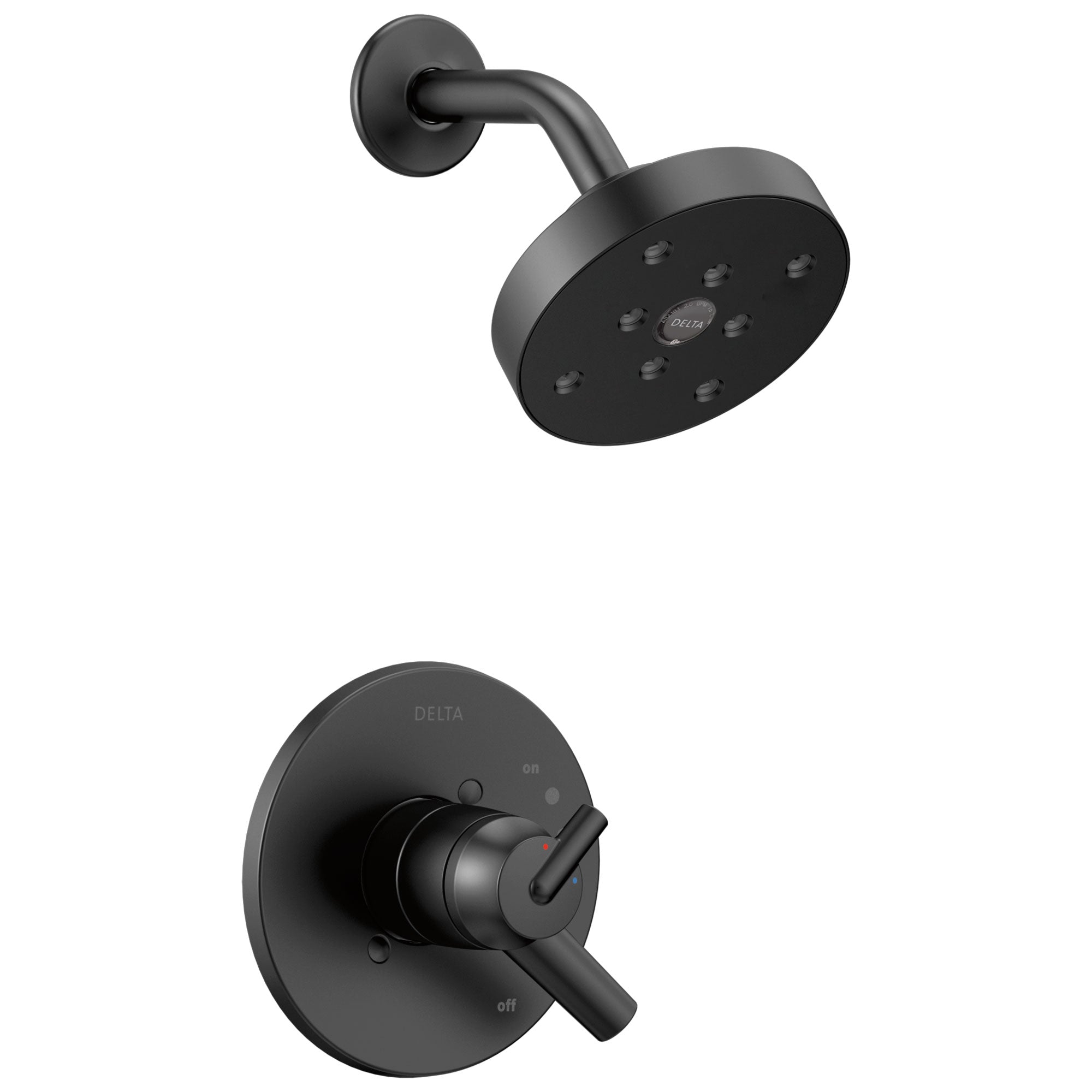 Delta Trinsic Collection Matte Black Monitor 17 Modern Dual Control Water Efficient Shower only Faucet Includes Rough Valve without Stops D2335V