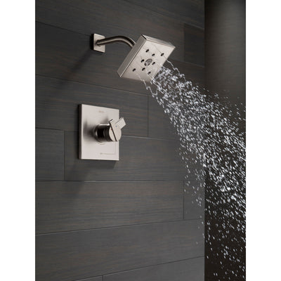 Delta Ara Modern Stainless Steel Finish H2Okinetic Shower Only Faucet with Dual Temperature and Pressure Control INCLUDES Rough-in Valve D1130V