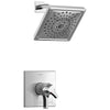 Delta Zura Collection Chrome Modern Monitor 17 Dual Temperature and Pressure Shower only Faucet Control Handle Includes Trim Kit and Valve without Stops D1970V