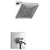 Delta Zura Collection Chrome Modern Monitor 17 Dual Temperature and Pressure Shower only Faucet Control Handle Includes Trim Kit and Valve with Stops D1971V