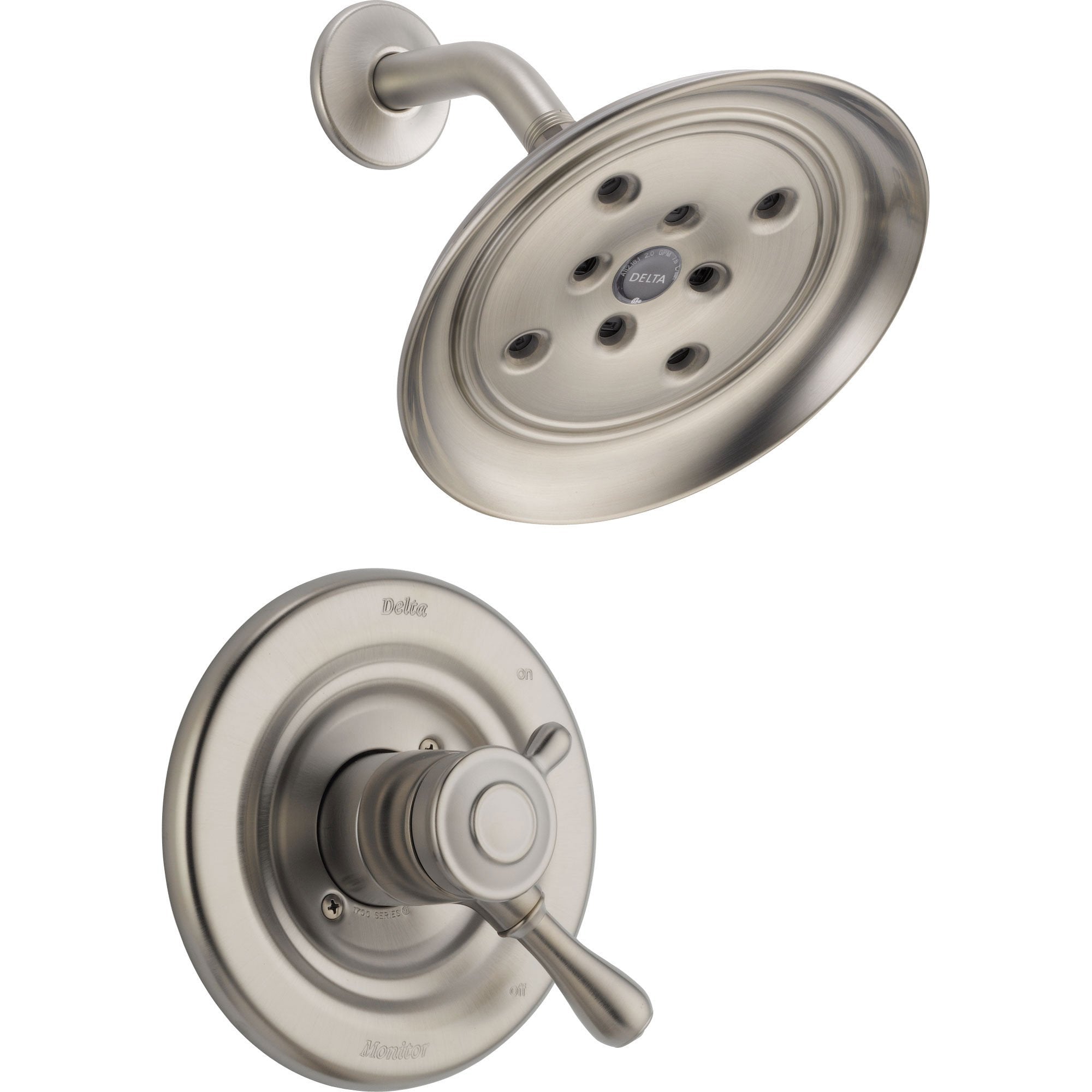 Delta Leland 2 Handle Temp/Volume Stainless Steel Finish Shower with Valve D713V