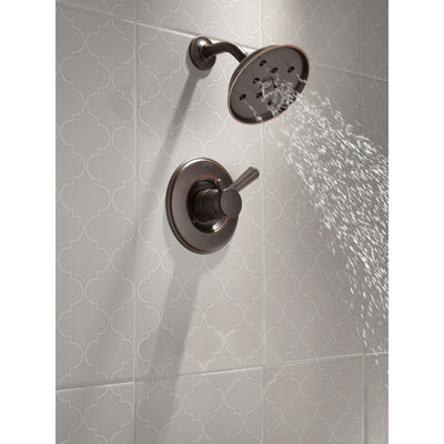 Delta Linden Venetian Bronze Shower only Faucet with Separate Temperature and Pressure Control Handles Includes Trim Kit and Rough Valve without Stops D2321V