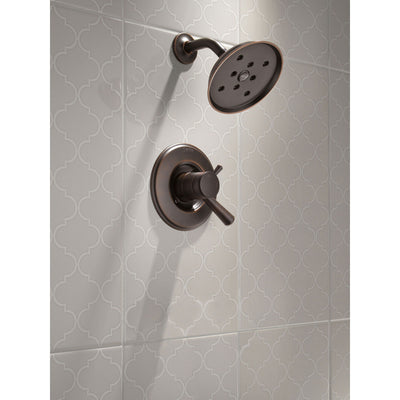 Delta Linden Venetian Bronze Shower only Faucet with Separate Temperature and Pressure Control Handles Includes Trim Kit and Rough Valve with Stops D2322V