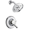 Delta Linden Collection Chrome Monitor 17 Shower only Faucet Trim with Separate Temperature and Pressure Controls Includes Rough Valve without Stops D2325V