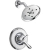 Delta Chrome Linden Widespread Bathroom Faucet, Hand Towel Ring, 24" Single Towel Bar, and Shower Only Faucet INCLUDES Rough-in Valve Package D054CR