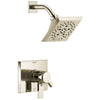 Delta Pivotal Modern Polished Nickel Finish H2Okinetic Shower only Faucet Includes 17 Series Cartridge, Handles, and Valve with Stops D3358V