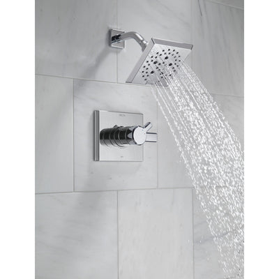 Delta Pivotal Modern Chrome Finish H2Okinetic Shower only Faucet Includes 17 Series Cartridge, Handles, and Valve without Stops D3361V