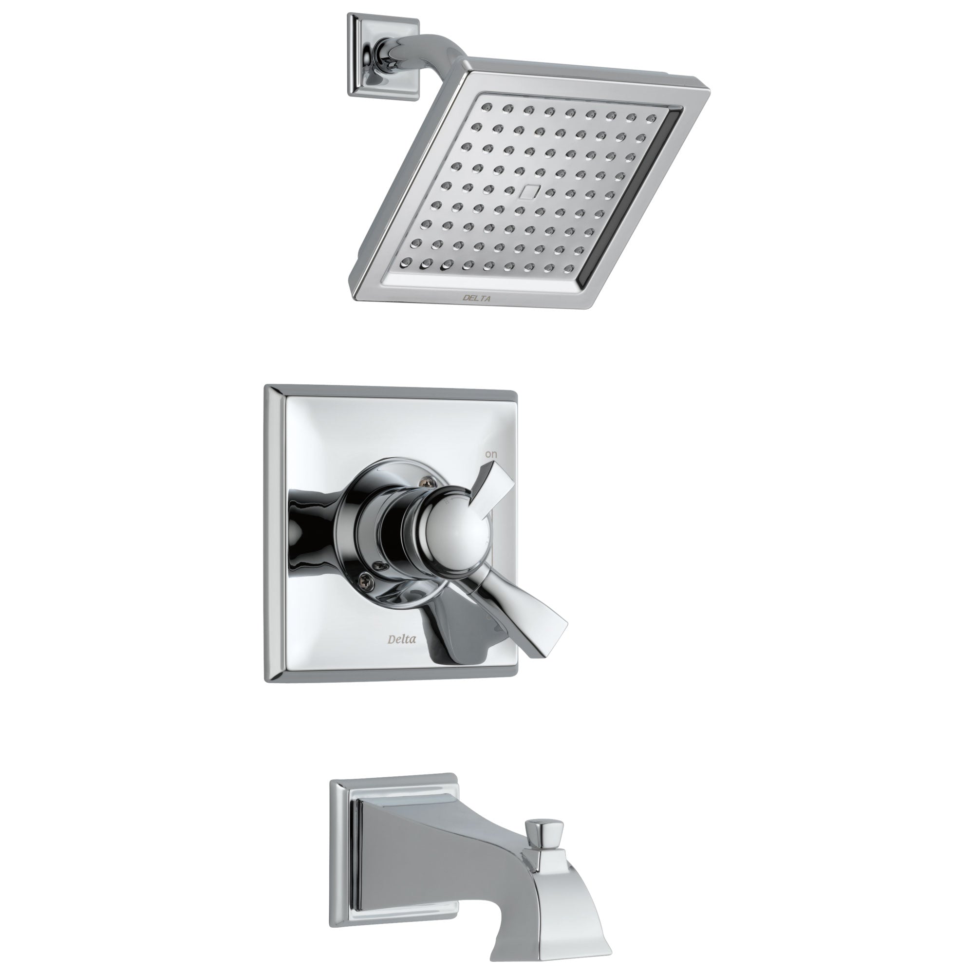 Delta Dryden Collection Chrome Monitor 17 1.75 GPM Water Efficient Dual Control Tub and Shower Combination Includes Rough Valve with Stops D2306V