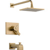 Delta Vero Champagne Bronze Square Two Control Tub and Shower Faucet Trim 555950