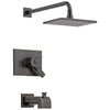 Delta Vero Venetian Bronze Finish Water Efficient Tub & Shower Combo Faucet Includes 17 Series Cartridge, Handles, and Valve without Stops D3345V