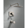 Delta Vero Stainless Steel Finish Two Control Tub and Shower with Valve D451V