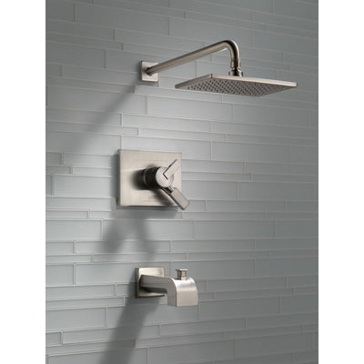 Delta Vero Stainless Steel Finish Two Control Tub and Shower with Valve D451V