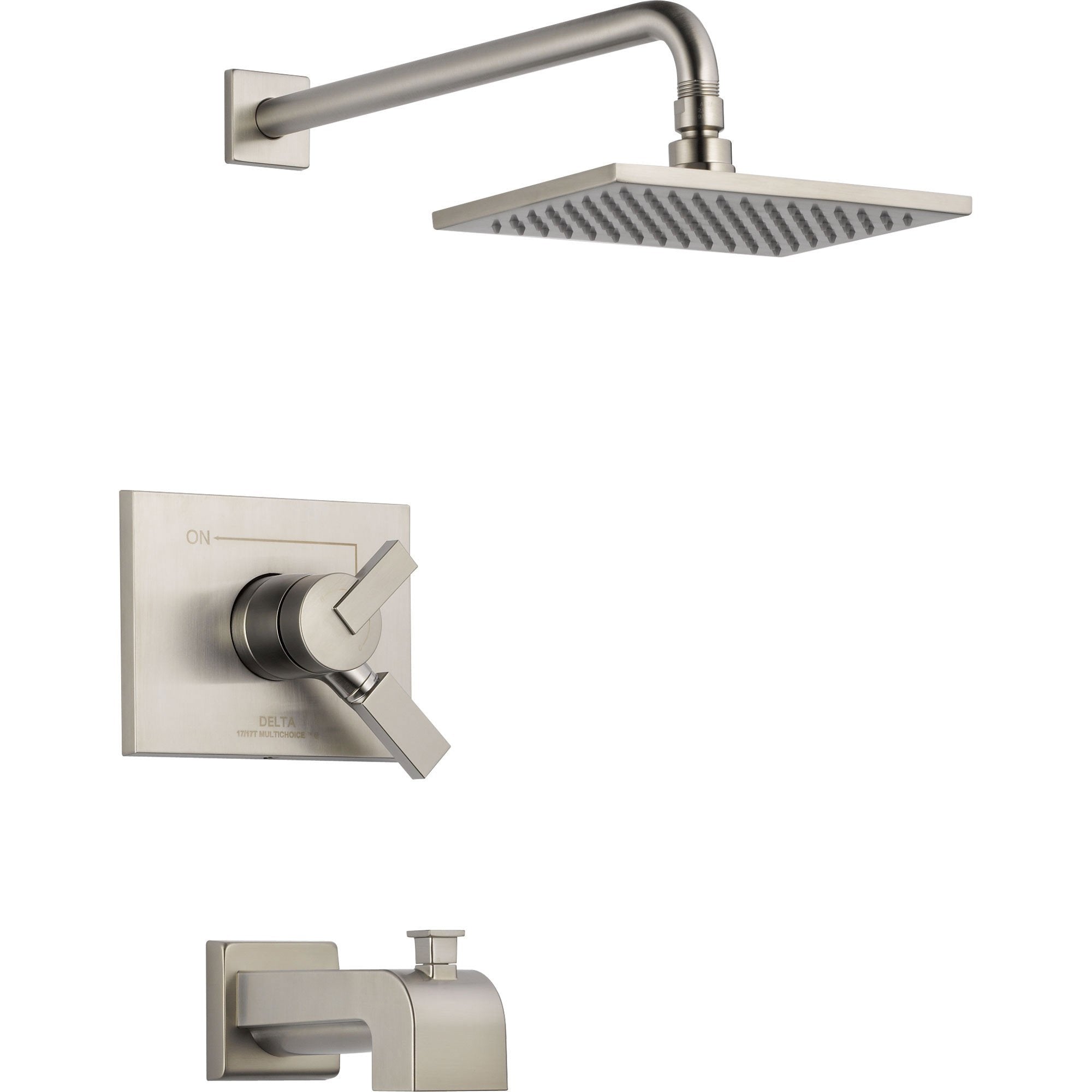 Delta Vero Stainless Steel Finish Two Control Tub and Shower with Valve D451V