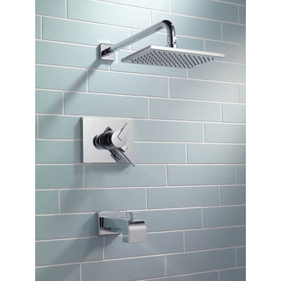 Delta Vero Chrome Square Dual Control Tub and Shower Faucet with Valve D445V