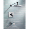 Delta Vero Chrome Square Dual Control Tub and Shower Faucet with Valve D378V