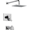 Delta Vero Chrome Square Dual Control Tub and Shower Faucet with Valve D445V