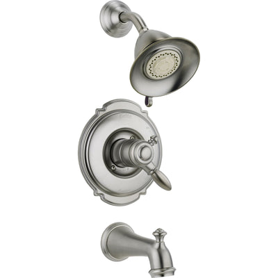 Delta Victorian Stainless Steel Finish Tub and Shower Faucet with Valve D459V