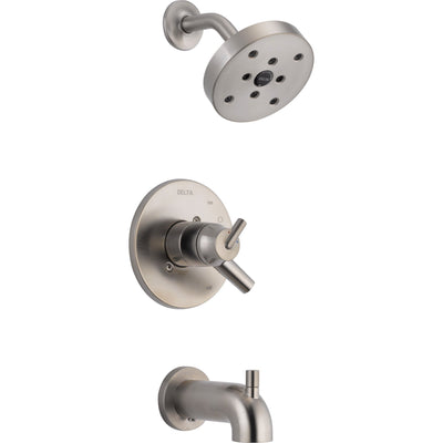 Delta Trinsic Stainless Steel Finish Modern Tub & Shower Combo with Valve D463V