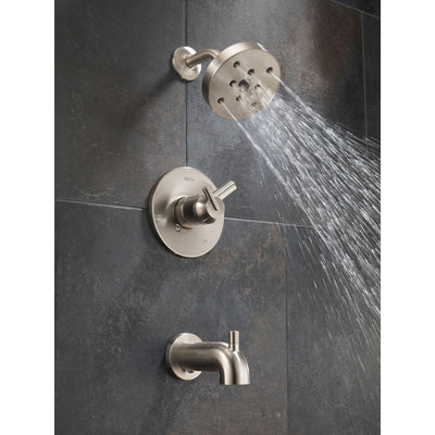 Delta Trinsic Stainless Steel Finish Modern Tub & Shower Combo with Valve D463V