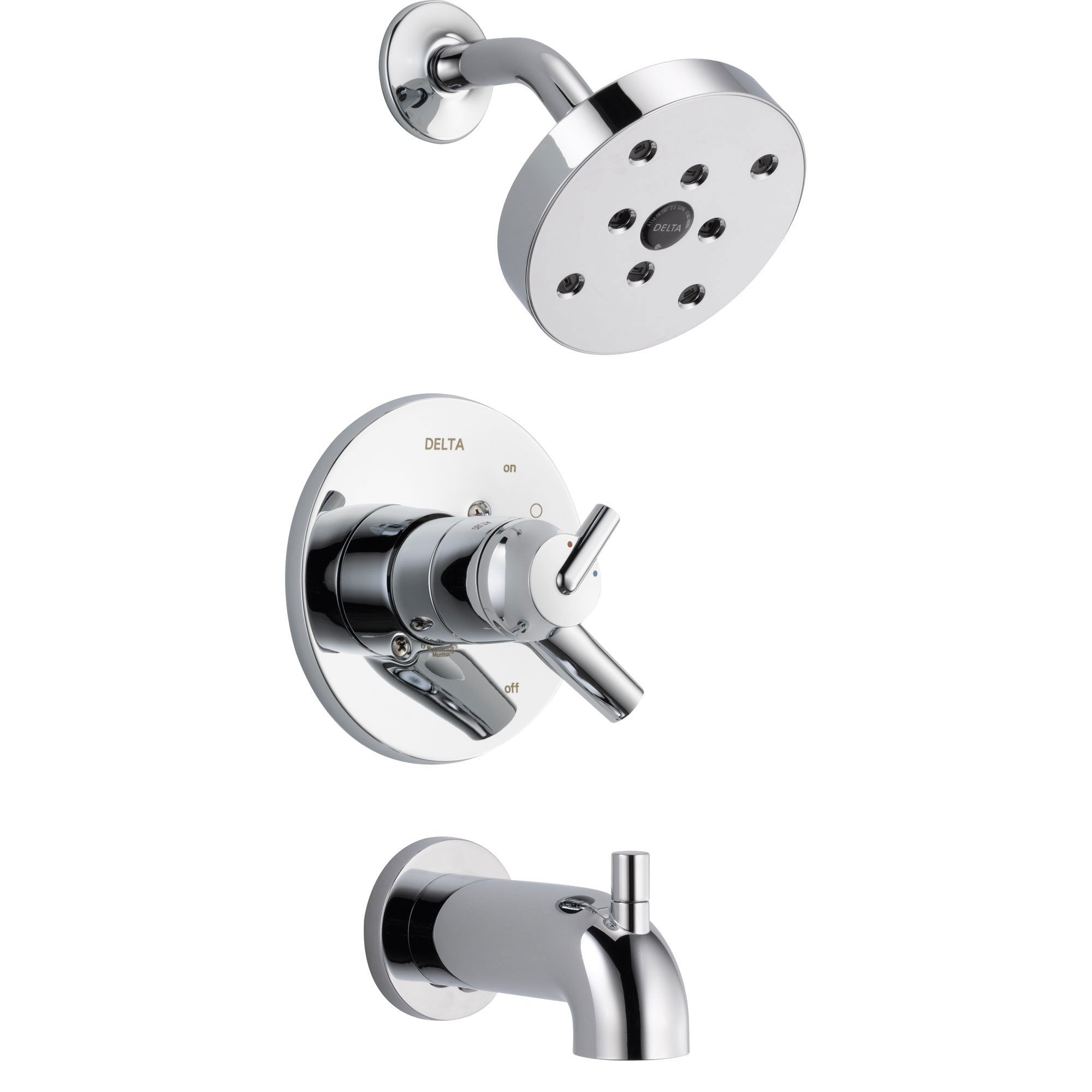 Delta Trinsic Chrome Dual Control Modern Tub and Shower Faucet with Valve D393V