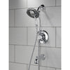 Delta Linden Collection Chrome Dual Temp and Pressure Control Tub and Shower with 2-in-1 Hand Shower / Showerhead Combo Includes Rough Valve without Stops D2291V