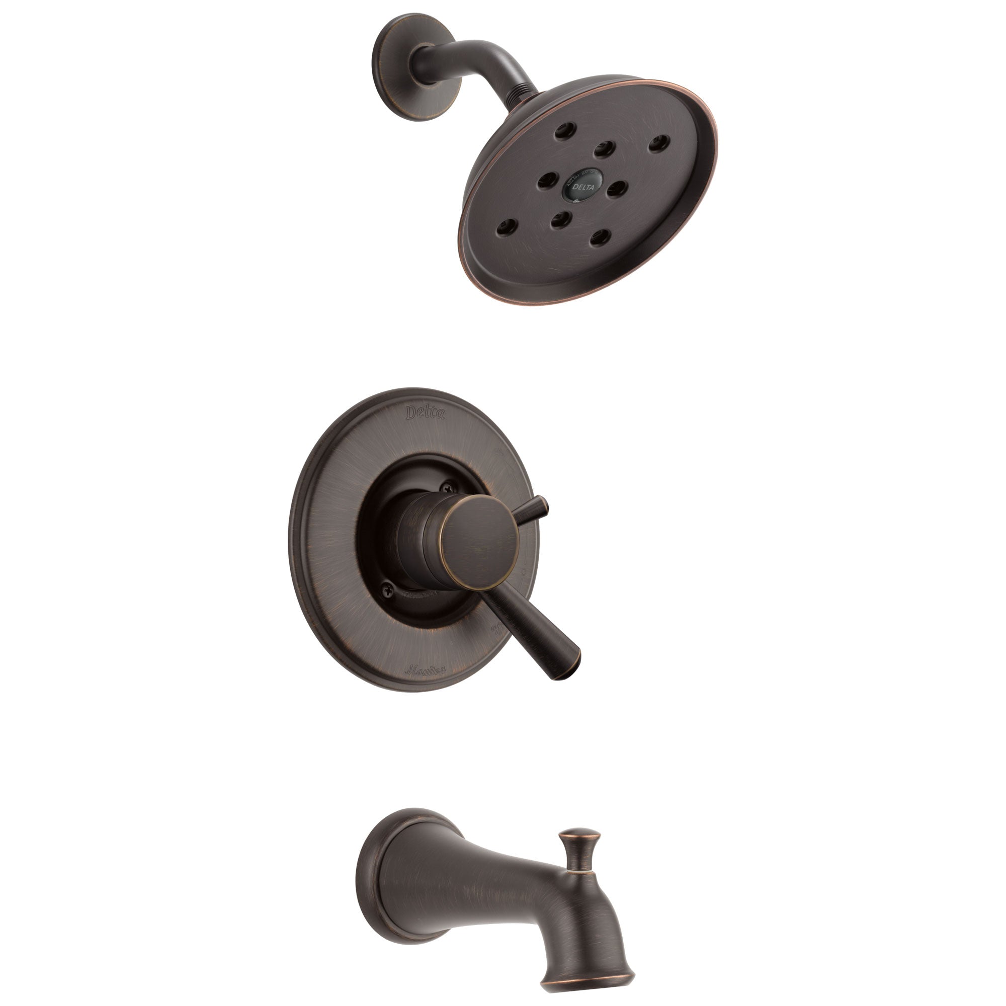 Delta Linden Collection Venetian Bronze Monitor 17 Series H2Okinetic Tub and Shower Combination Faucet Includes Rough Valve without Stops D2289V