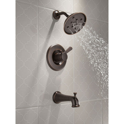 Delta Linden Collection Venetian Bronze Monitor 17 Series H2Okinetic Tub and Shower Combination Faucet Includes Rough Valve with Stops D2290V