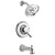 Delta Linden Collection Chrome Finish Monitor 17 Series H2Okinetic Tub and Shower Combination Faucet Includes Rough Valve without Stops D2293V