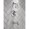 Delta Linden Collection Chrome Finish Monitor 17 Series H2Okinetic Tub and Shower Combination Faucet Includes Rough Valve without Stops D2293V