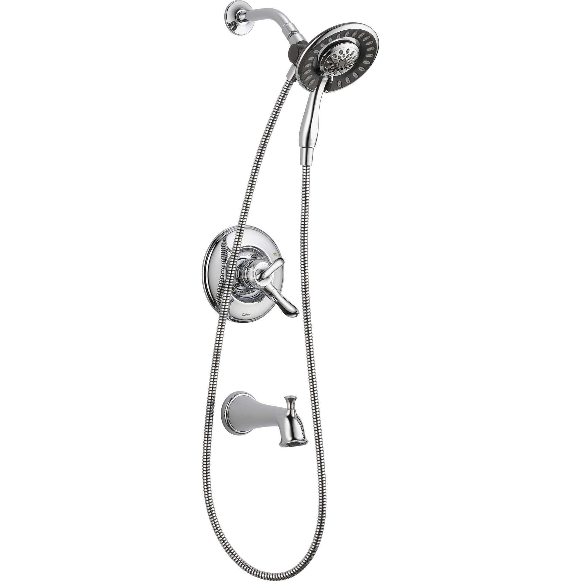 Delta Linden Chrome Tub and Shower Handheld & Shower Head, Includes Valve D979V