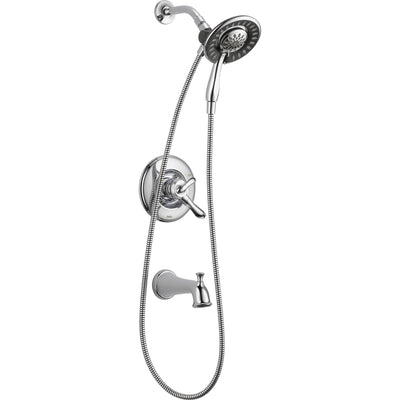 Delta Linden Chrome Tub and Shower Handheld & Shower Head, Includes Valve D968V