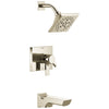 Delta Pivotal Polished Nickel Finish H2Okinetic Tub and Shower Combination Faucet Includes Cartridge, Handles, and Valve with Stops D3324V