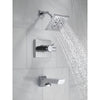 Delta Pivotal Chrome Finish H2Okinetic Tub and Shower Combination Faucet Includes 17 Series Cartridge, Handles, and Valve without Stops D3327V