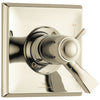 Delta Dryden Collection Polished Nickel Thermostatic Dual Temperature and Pressure Control Handle Valve Only Trim (Requires Valve) DT17T051PN