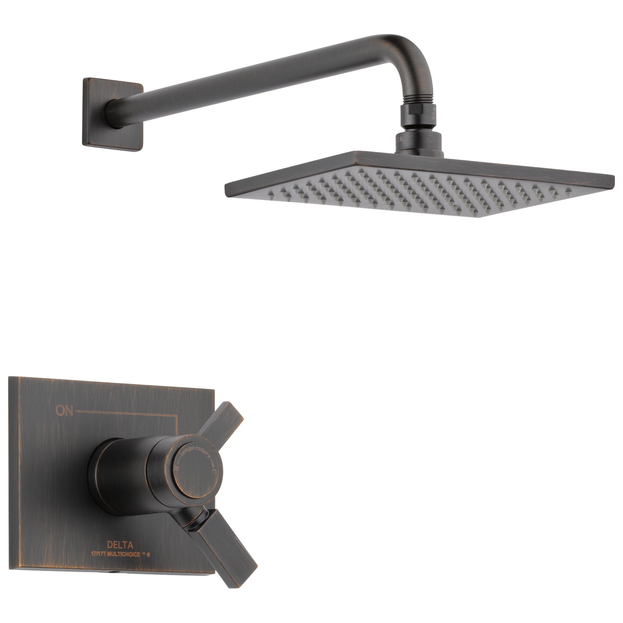 Delta Vero Collection Venetian Bronze 1.75 GPM Water Efficient Modern Thermostatic Dual Control Shower only Faucet Trim (Requires Valve) DT17T253RBWE