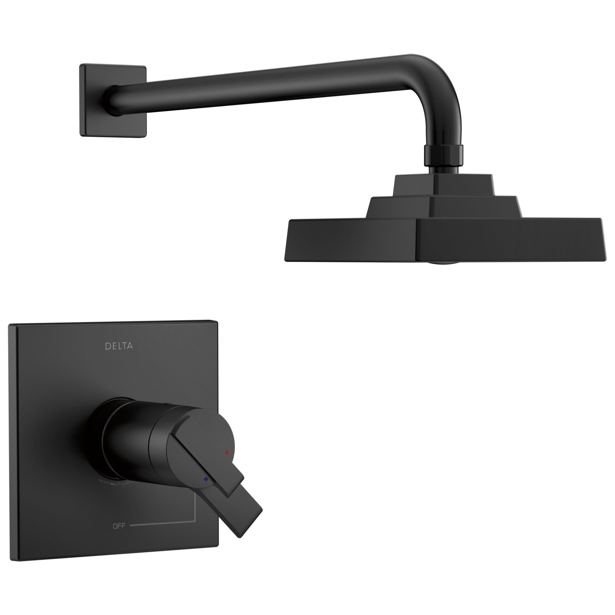 Delta Ara Matte Black Finish TempAssure 17T Series Shower only Faucet Trim Kit (Requires Valve) DT17T267BL