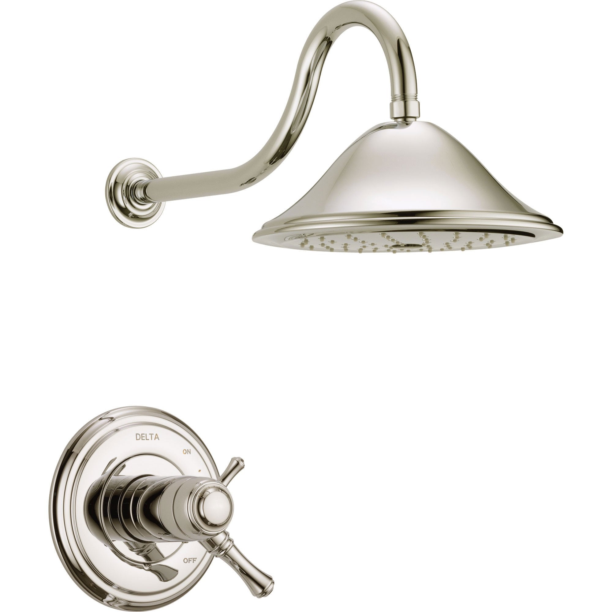 Delta Cassidy Polished Nickel Thermostatic Large Shower Faucet with Valve D853V