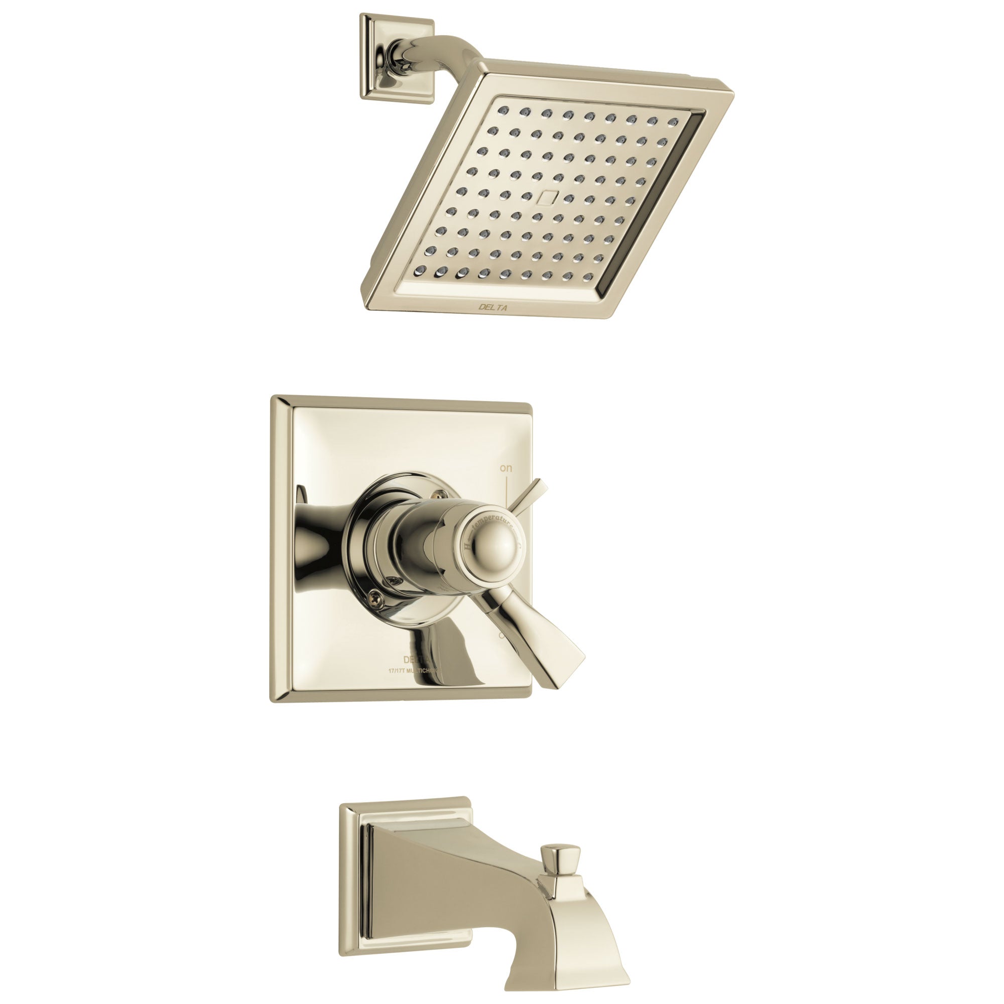 Delta Dryden Polished Nickel Finish TempAssure 17T Series Water Efficient Tub & Shower Faucet Combination Trim Kit (Requires Valve) DT17T451PNWE