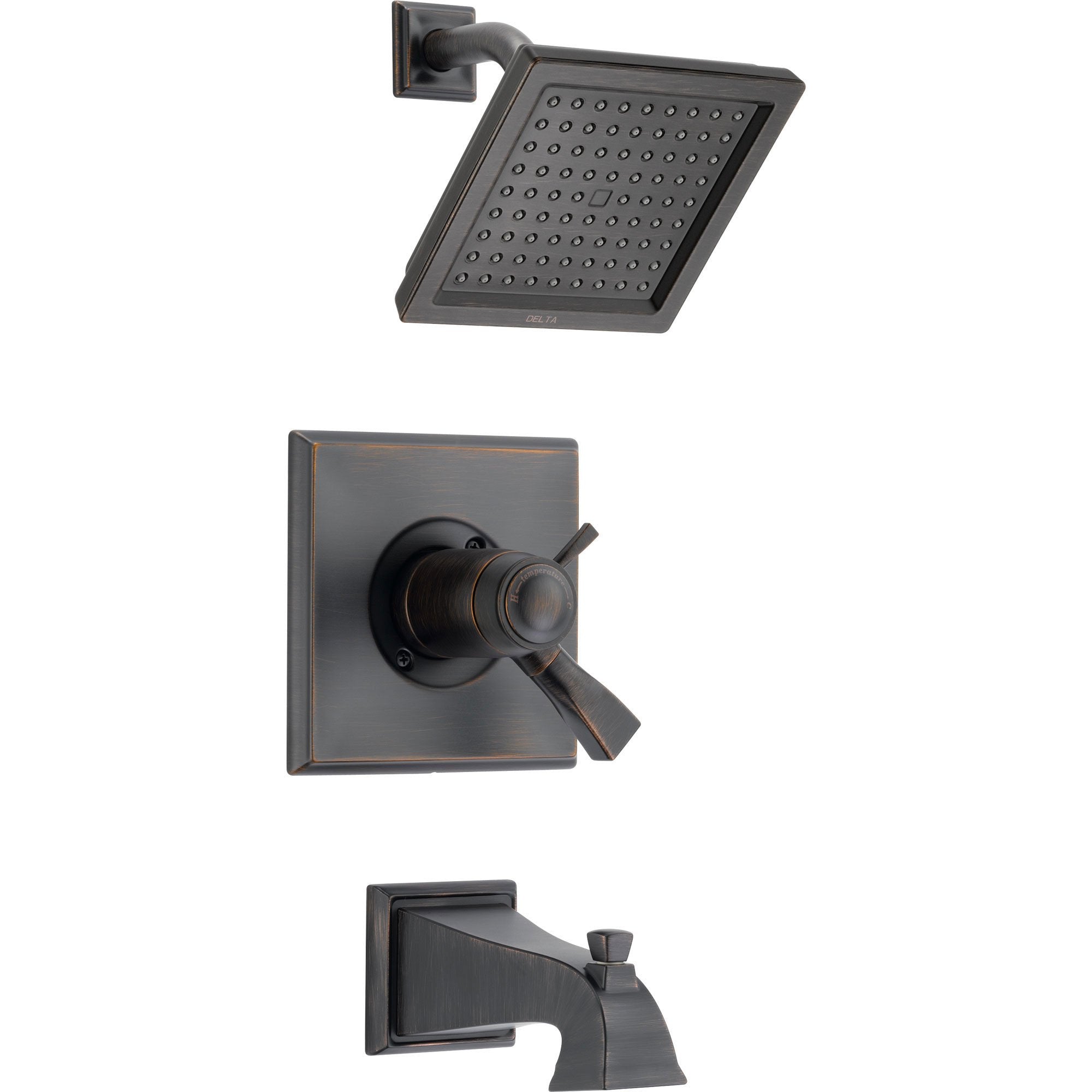 Delta Dryden Thermostatic Control Venetian Bronze Tub & Shower with Valve D498V