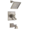 Delta Dryden Collection Stainless Steel Finish Modern TempAssure 17T Thermostatic Tub and Shower Combo Faucet Includes Valve with Stops D2238V