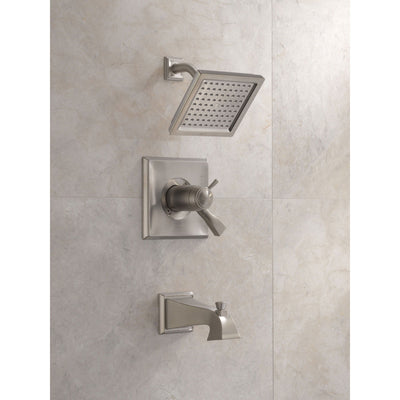 Delta Dryden Thermostatic Stainless Steel Finish Tub and Shower with Valve D499V